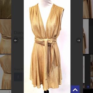 Diane Von Furstenberg DVF Gold Wrap Dress